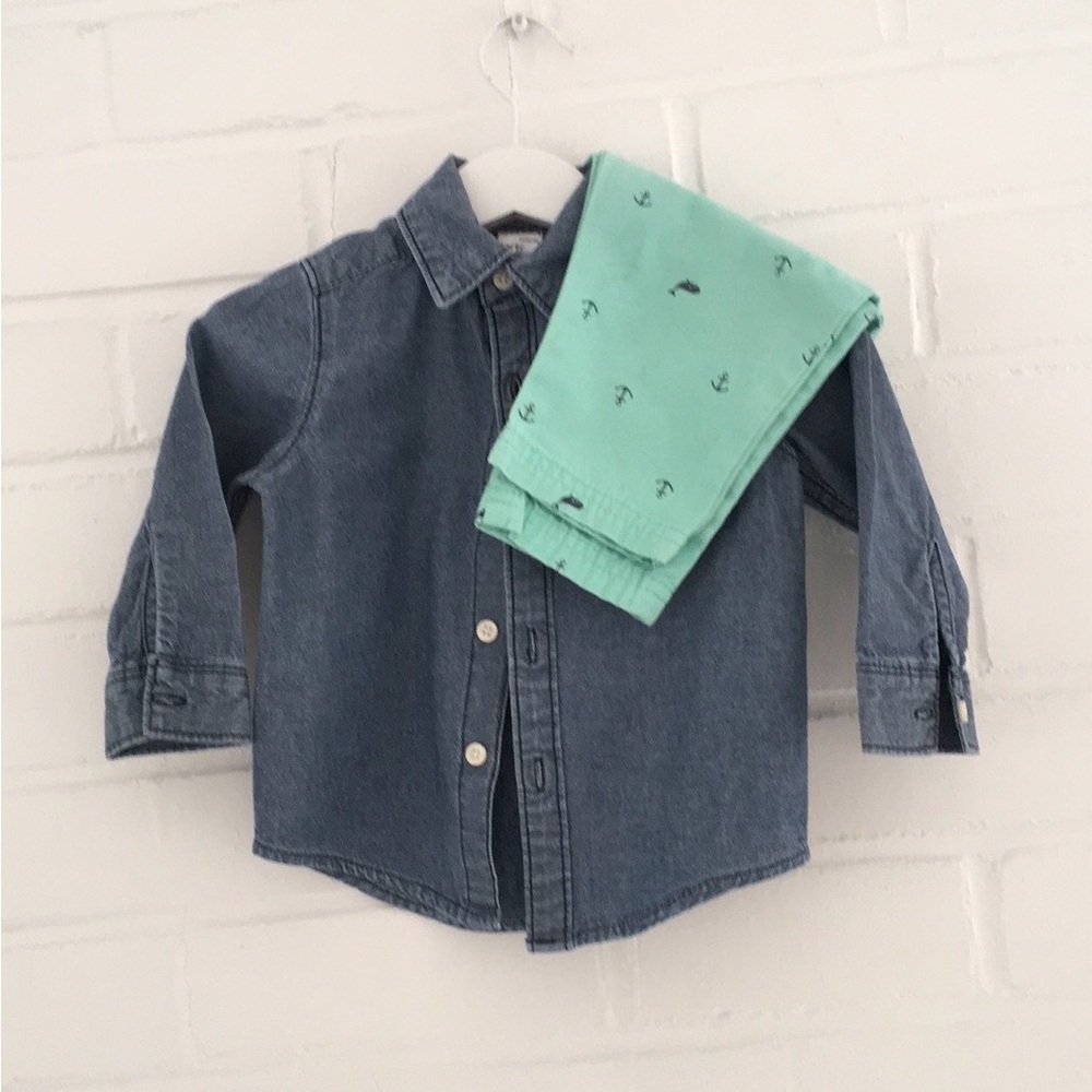Toddler Boys Carter Spring Summer Nautical Two-Piece Outfit Size 12 Months